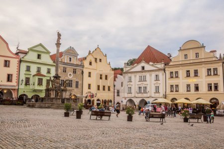 Photo for CESKY KRUMLOV, CZECHIA - AUGUST 5, 2020: View of namesti Svornosti square in Cesky Krumlov, Czech Republic - Royalty Free Image
