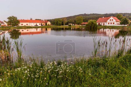 Photo for Pond in Holasovice village, Czech Republic - Royalty Free Image