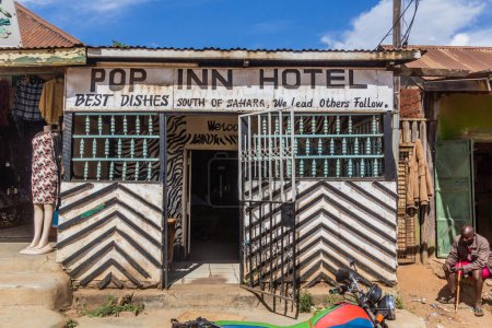 Photo for MARALAL, KENYA - FEBRUARY 13, 2020: Pop Inn Hotel restaurant in Maralal, Kenya - Royalty Free Image