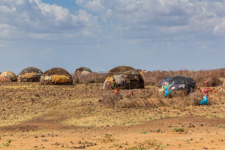 Foto de Pueblo cerca de Marsabit, Kenia - Imagen libre de derechos