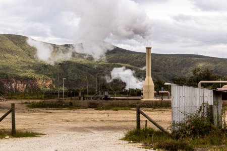 Photo for Geothermal site in the Hell's Gate National Park, Kenya - Royalty Free Image