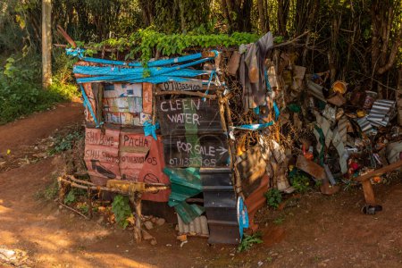 Photo for MARSABIT, KENYA - FEBRUARY 10, 2020: Small stall in Marsabit town, Kenya - Royalty Free Image