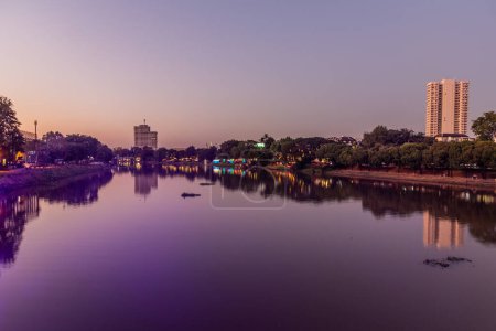 Evening view of Ping river in Chiang Mai, Thailand