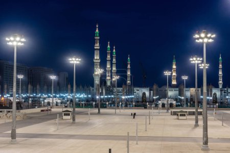 Téléchargez les photos : Mosquée du Prophète dans la région d'Al Haram à Médine, Arabie Saoudite - en image libre de droit
