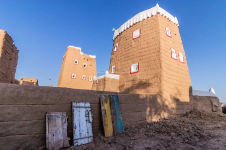Photo for Traditional adobe houses in Dhahran al Janub, Saudi Arabia - Royalty Free Image
