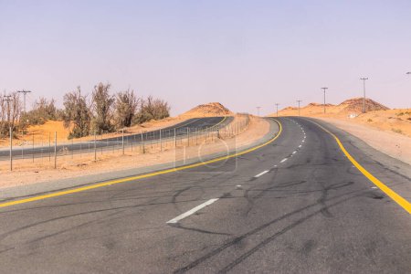 Photo for Desert highway near Ha'il, Saudi Arabia - Royalty Free Image