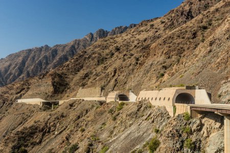 Photo for Tunnels and galleries at King Fahd Road in Sarawat mountains near Al Baha, Saudi Arabia - Royalty Free Image
