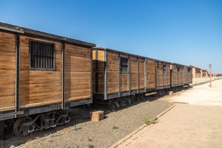 Photo for Wagons at the train station of former Hejaz (Hijaz) Railway near Al Ula, Saudi Arabia - Royalty Free Image