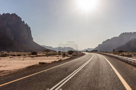 Photo for Road in Wadi Disah canyon, Saudi Arabia - Royalty Free Image