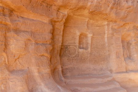 Photo for Rock carvings at Hegra (Mada'in Salih) site near Al Ula, Saudi Arabia - Royalty Free Image