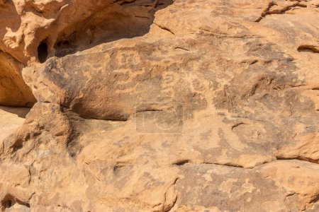 Photo for Rock art (petroglyphs) in Jubbah, Saudi Arabia - Royalty Free Image