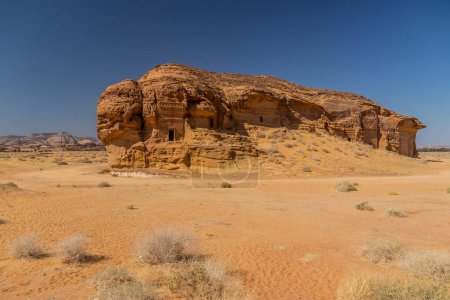 Photo for Rock cut tombs at Jabal al Ahmar hill at Hegra (Mada'in Salih) site near Al Ula, Saudi Arabia - Royalty Free Image