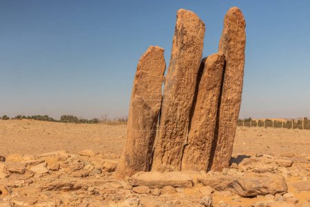 Photo for Rajajil (Rajajel) columns in Sakaka, Saudi Arabia - Royalty Free Image