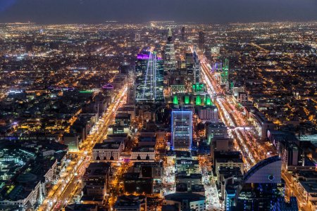 Photo for Evening aerial view of Riyadh, capital of Saudi Arabia - Royalty Free Image