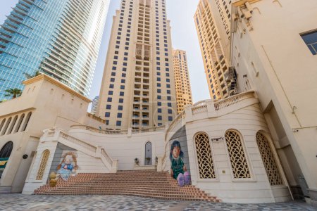 Photo for DUBAI, UAE - OCTOBER 30, 2021: Stairway at Jumeirah Beach in Dubai, United Arab Emirates. - Royalty Free Image