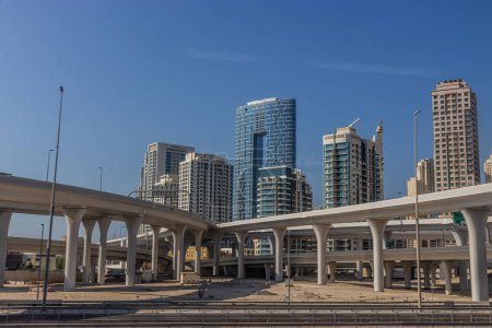 Photo for Highway intersection in Dubai Marina, United Arab Emirates. - Royalty Free Image