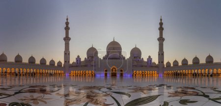 Photo for Courtyard of Sheikh Zayed Grand Mosque in Abu Dhabi, United Arab Emirates. - Royalty Free Image