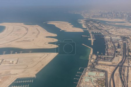 Photo for Aerial view of Dubai Islands, United Arab Emirates. - Royalty Free Image