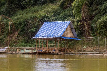Floating house at Nam Ou river, Laos