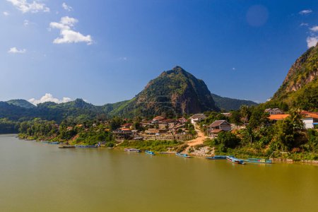 Photo for View of Nam Ou river in Nong Khiaw, Laos - Royalty Free Image