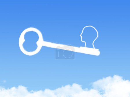 Foto de Key to user shape clouds , business concept on blue sky - Imagen libre de derechos