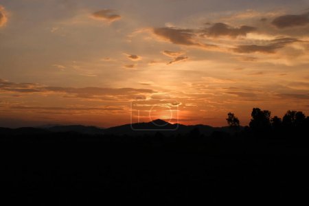 Photo for Sunset in mountains background nature - Royalty Free Image