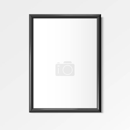 Illustration for Realistic black frame for paintings or photographs. Vector illustration. - Royalty Free Image