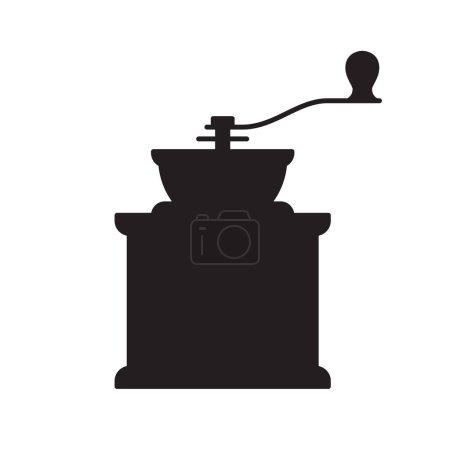 Téléchargez les photos : Silhouette d'un moulin à café. isolé sur fond blanc. Illustration vectorielle - en image libre de droit