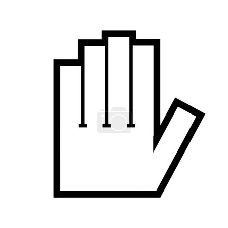 Téléchargez les photos : Un geste de poignée de main. Symbole stop, mains propres, attention Illustration vectorielle - en image libre de droit