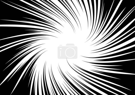 Téléchargez les photos : Contraste noir-blanc Fond de rayons disposés en cercle. Illustration d'un éclair ou d'un éclat. Concentration au centre de la composition. Pour différents graphismes. Illustration vectorielle - en image libre de droit
