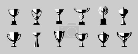 Téléchargez les photos : Coupe gagnante Icône réglé. Symbole Coupe Trophée style plat pour la conception de votre site web et la compétition Logo, app, UI. Illustration vectorielle - en image libre de droit