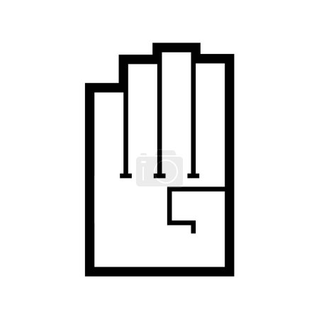 Téléchargez les photos : Un geste de poignée de main. Symbole numéro quatre. Illustration vectorielle - en image libre de droit