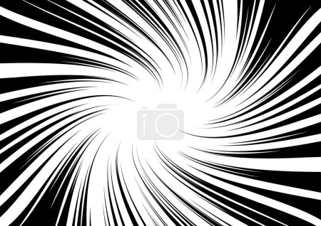 Téléchargez les photos : Contraste noir-blanc Fond de rayons disposés en cercle. Illustration d'un éclair ou d'un éclat. Concentration au centre de la composition. Pour différents graphismes. Illustration vectorielle - en image libre de droit