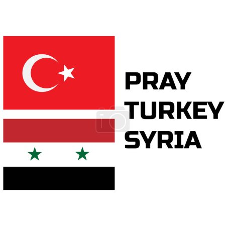 Téléchargez les illustrations : Prier pour la Turquie et la Syrie poster design. tremblement de terre frappé deux pays. - en licence libre de droit