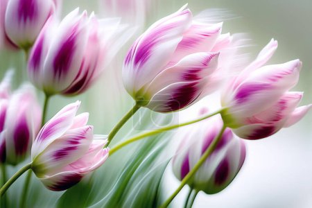 Foto de Tulipanes rosados en el viento - Imagen libre de derechos