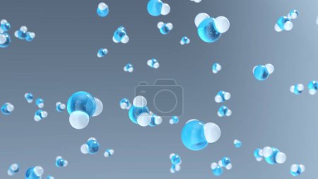 Téléchargez les photos : Molécules d'eau volante, 3d - en image libre de droit