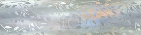 Photo for Seamless texture with leaves pattern on bright background, glass texture, banner, 3d illustration - Royalty Free Image