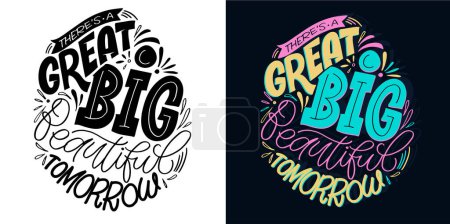 Illustration for Hand drawn motivation lettering phrase in modern calligraphy style. Inspiration slogan for print and poster design. Vector - Royalty Free Image