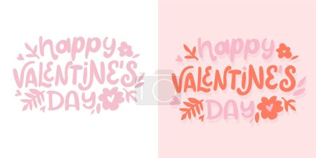Love you lettering, Happy Valentine's Day, Be mine - lettering hand drawn doodle postcard. T-shirt design, mug print, ballon print. Hand drawn lettering for Valentines Day card template. St. Valentines Day banner, flyer. Romantic lettering