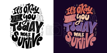 Téléchargez les illustrations : Cute hand drawn doodle lettering motivation postcard. Lettering fot t-shirt design, mug print. - en licence libre de droit