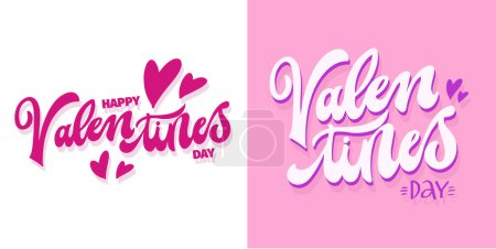 Téléchargez les illustrations : Lettering postcard about love. Happy Valentine'day card - hand drawn doodle lettering postcard. Heart, be mine. Vector - en licence libre de droit