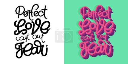 Ilustración de Cute hand drawn doodle lettering postcard, t-shirt design, mug print. - Imagen libre de derechos