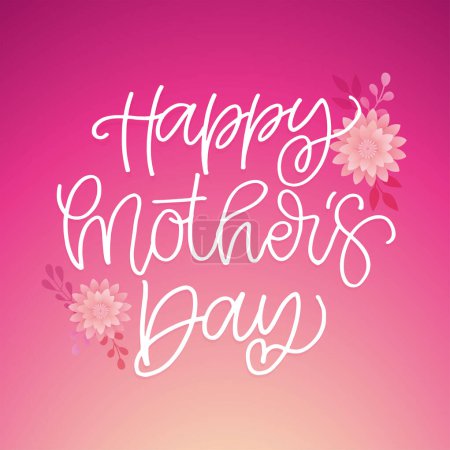 Ilustración de Feliz Día de las Madres - linda postal de letras. Lettering fot camiseta diseño, taza de impresión. - Imagen libre de derechos