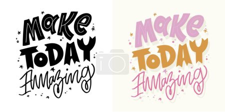 Illustration for Funny lettering art for postcard, tee design, mug print, poster, web. - Royalty Free Image