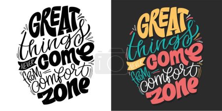 Illustration for Sketch banner with fun slogan for concept design. Hand drawn illustration. Modern calligraphy quote. Typography tee print design. Cute lettering for clothes fashion. Vector - Royalty Free Image