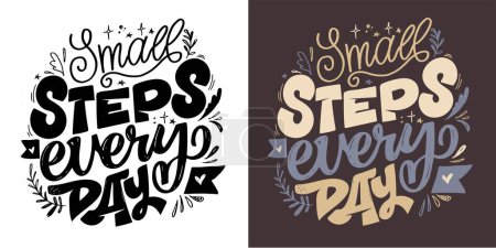 Illustration for Handwritten lettering quote. Hand drawn unique typography design element for greeting cards, decoration, prints and posters, tee design, mug print - Royalty Free Image