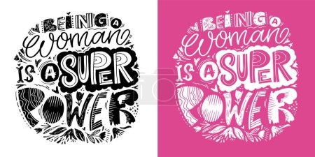 Illustration for Cute hand drawn motivation lettering quote in modern calligraphy style. Inspiration slogans for print and poster design. Vector for t-shirt design, tee print, mug print. - Royalty Free Image