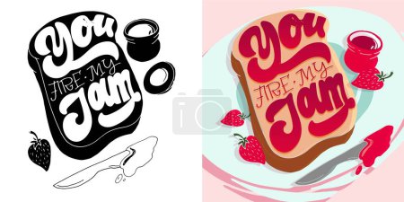 Illustration for Cute hand drawn doodle lettering postcard, t-shirt design, tee art, mug print. - Royalty Free Image