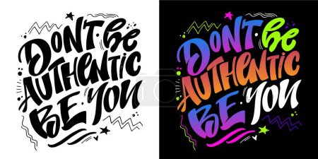Illustration for Funny cute hand drawn doodle lettering. T-shirt design, mug print, tee design, lettering art. - Royalty Free Image