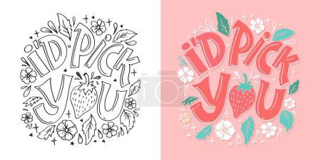 Illustration for Cute hand drawn doodle lettering postcard. T-shirt design, mug print, tee design, letteruing art. - Royalty Free Image